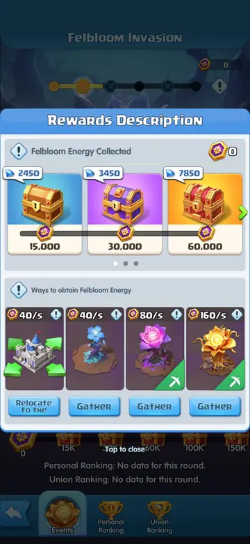 最初のマイルストーン宝箱（15K、30K、60K）。