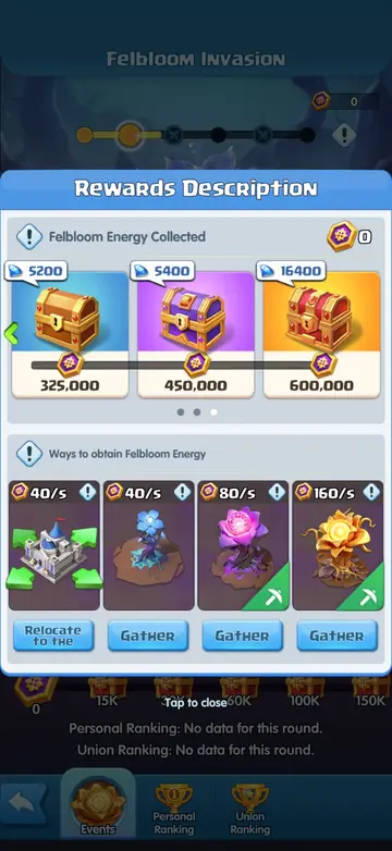 最後のマイルストーン宝箱（325K、450K、600K）。
